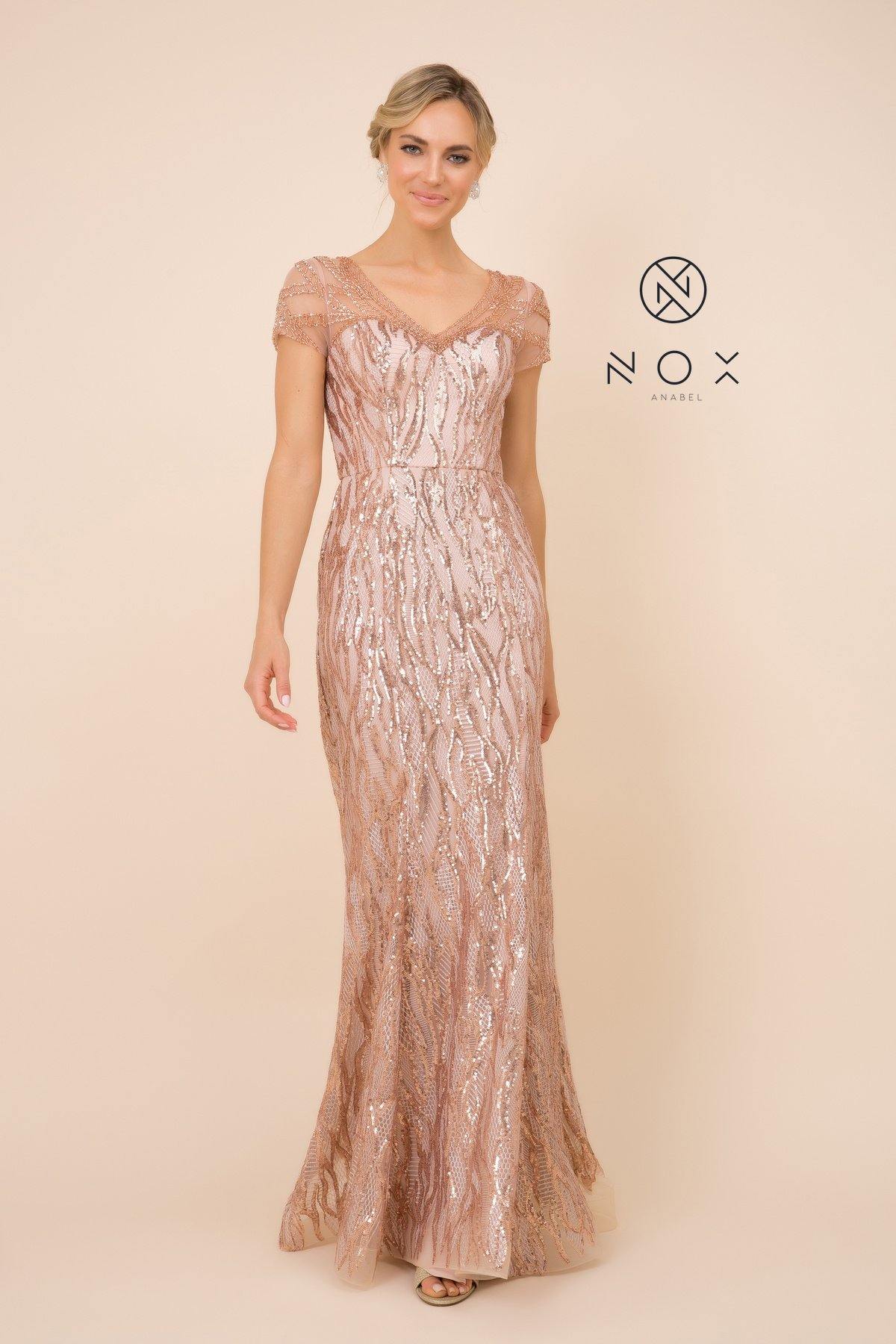 Long Prom Dress Sequin Print Trumpet Gown