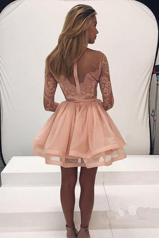 Robe de bal de fin d'année en dentelle à manches longues, robe de soirée en tulle avec fermeture éclair au dos