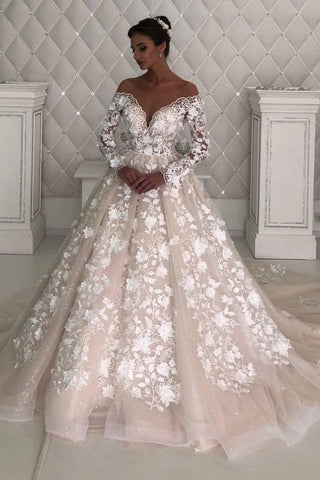 Mangas largas de encaje para vestido de novia de diseñador