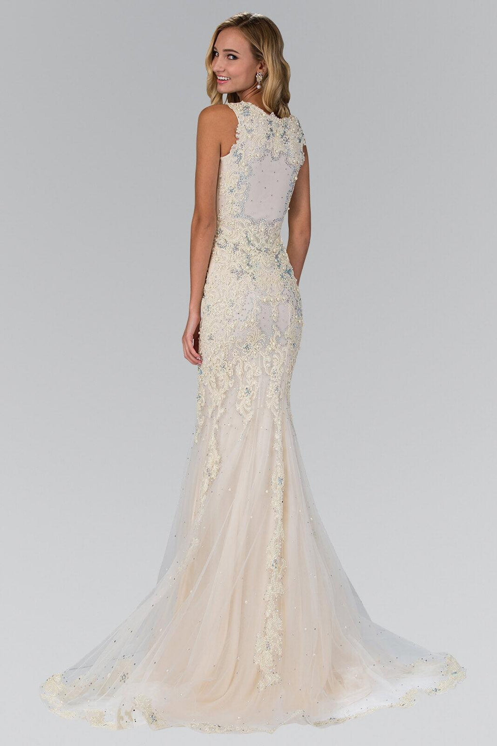 Long Wedding Dress Lace Evening Gown