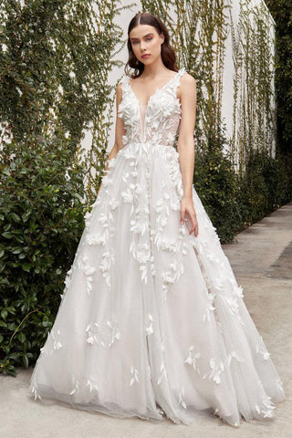 Robe de mariée longue blanche couture à fleurs