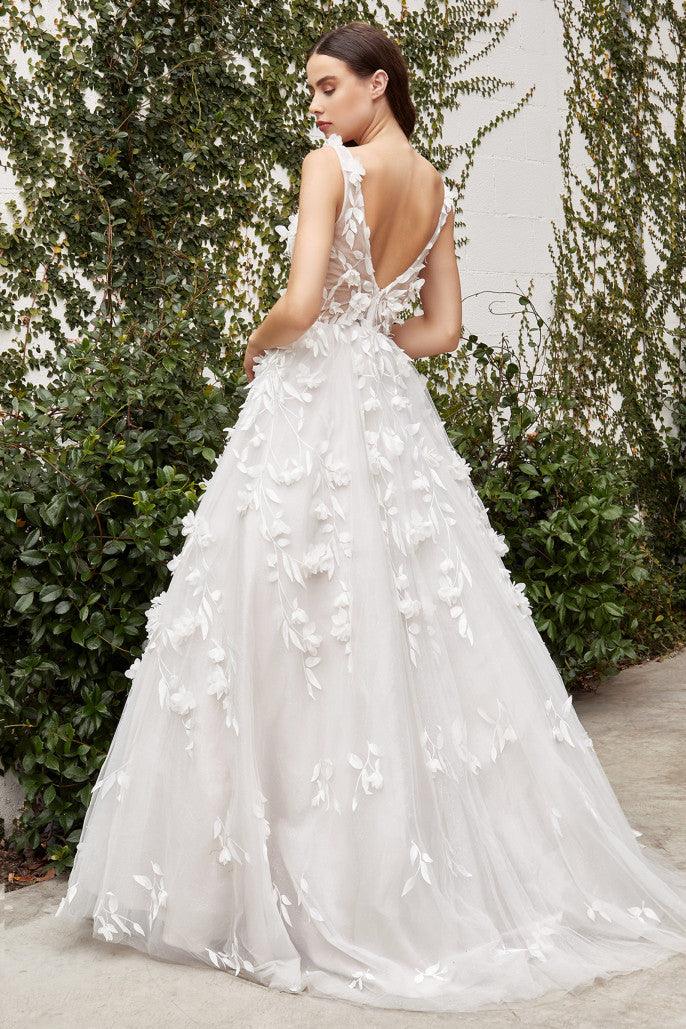 Robe de mariée longue blanche couture à fleurs