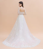 Luxury Beaded Lace Mermaid Wedding Dresses Tulle Appliques Bride Dresses with Detachable Train
