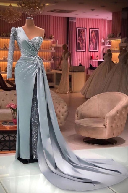 Robes de soirée de luxe à manches | Robes de bal longues à paillettes