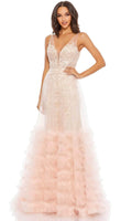 Robe de soirée sans manches à volants