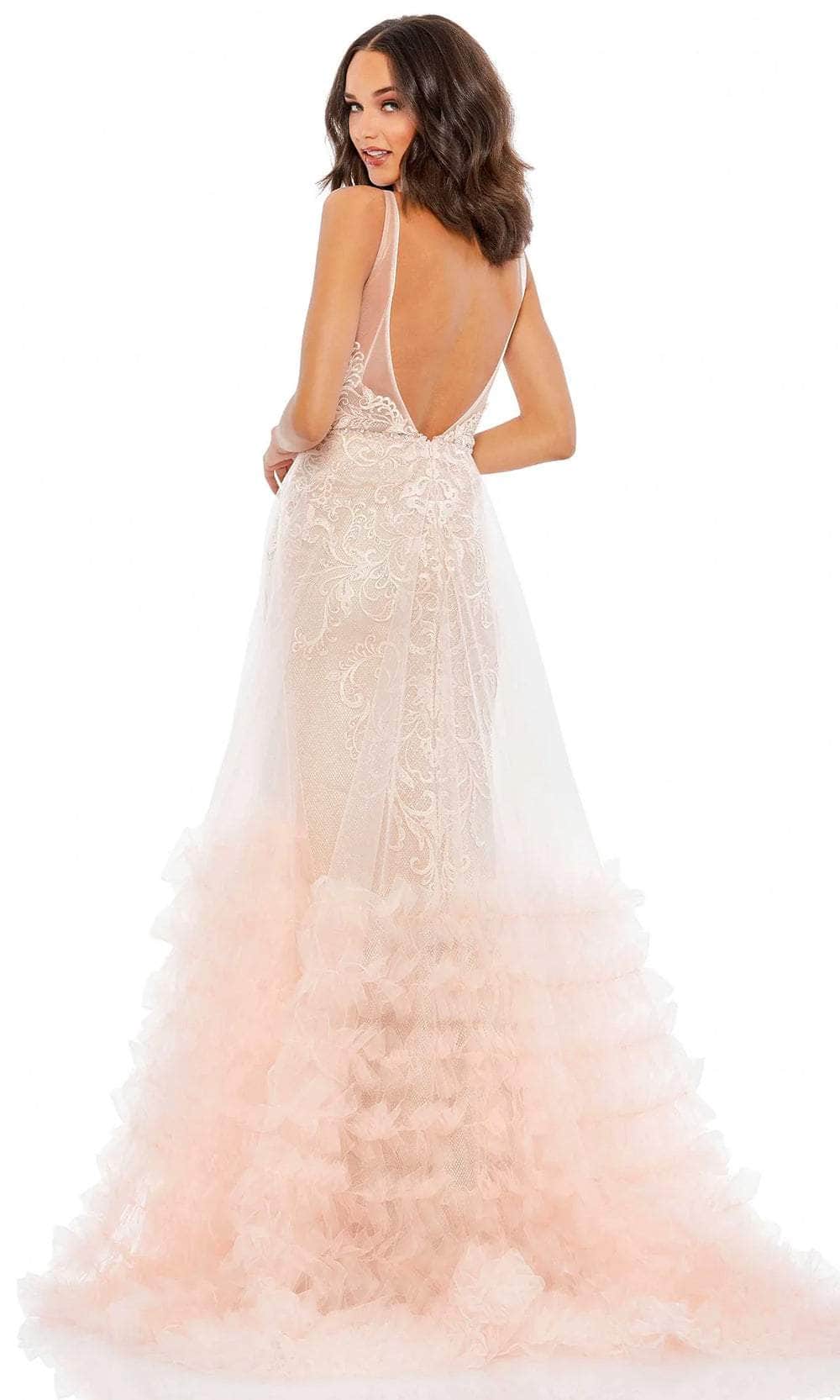 Robe de soirée sans manches à volants