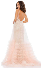 Robe de soirée sans manches à volants