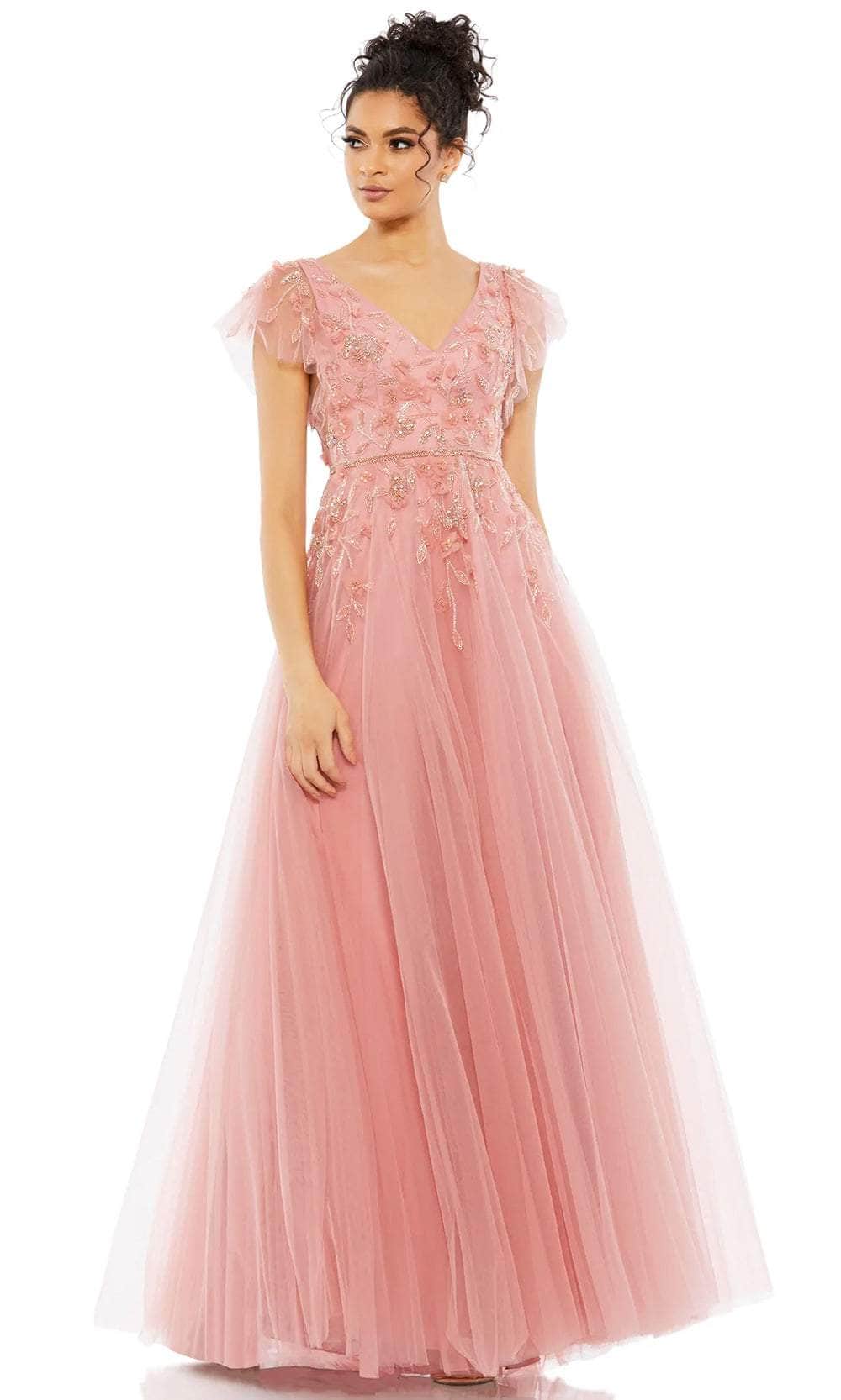 V-Neck A-Line Prom Gown