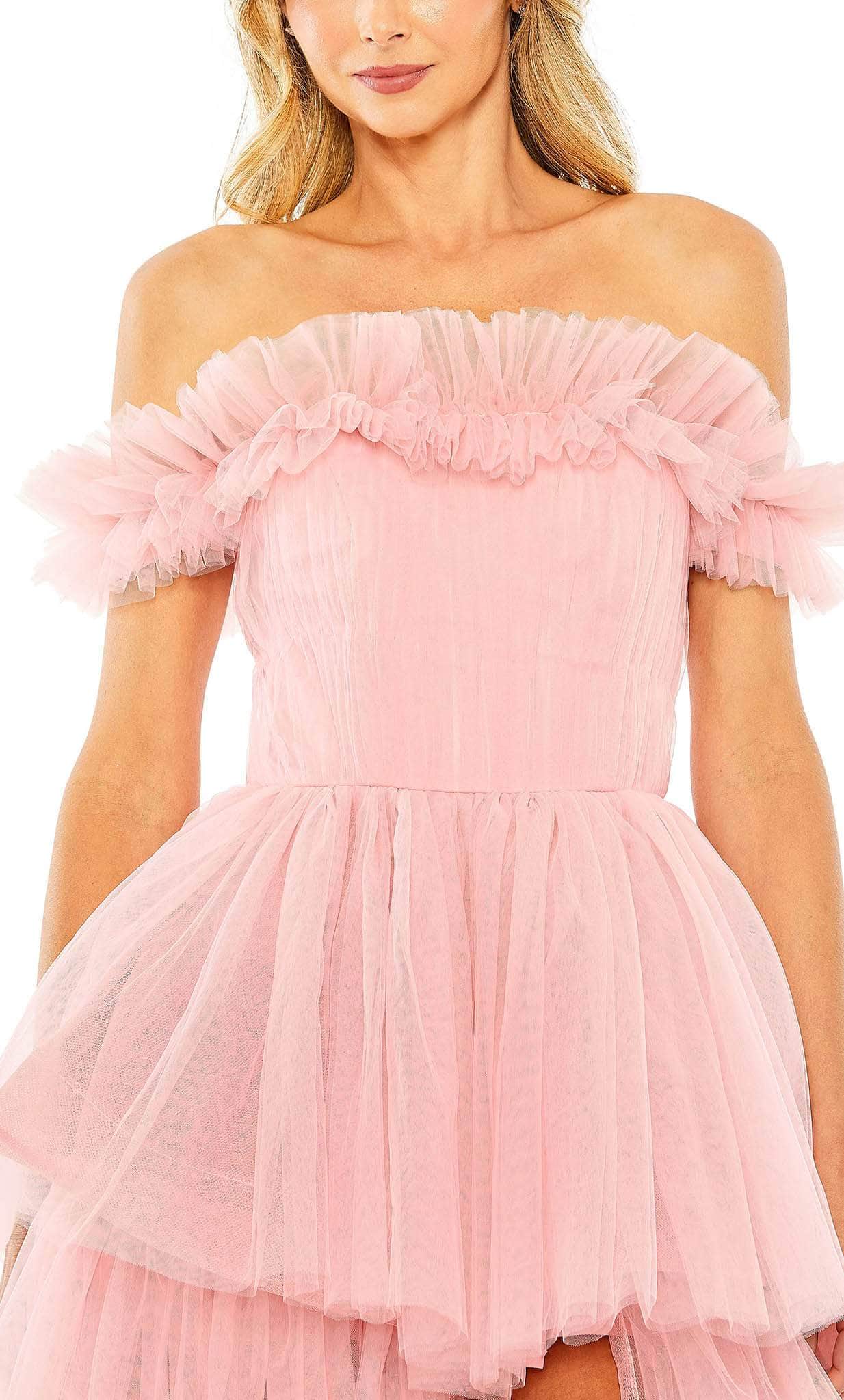 Robe de bal longue asymétrique à épaules dénudées