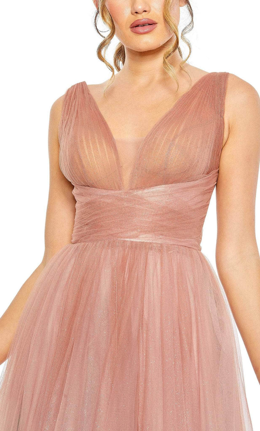 Vestido largo de fiesta con degradado rosa
