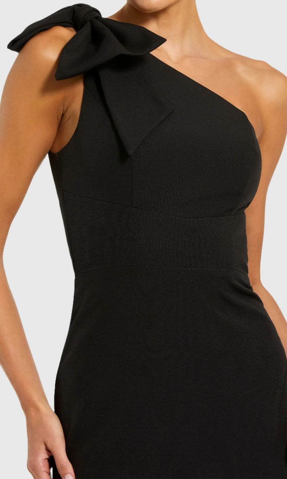 Bow Detail One-Shoulder Prom Gown