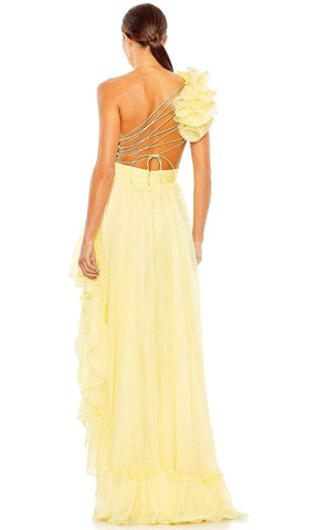 Vestido de graduación con corpiño asimétrico plisado