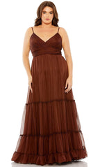 Chiffon Sleeveless Layered Gown