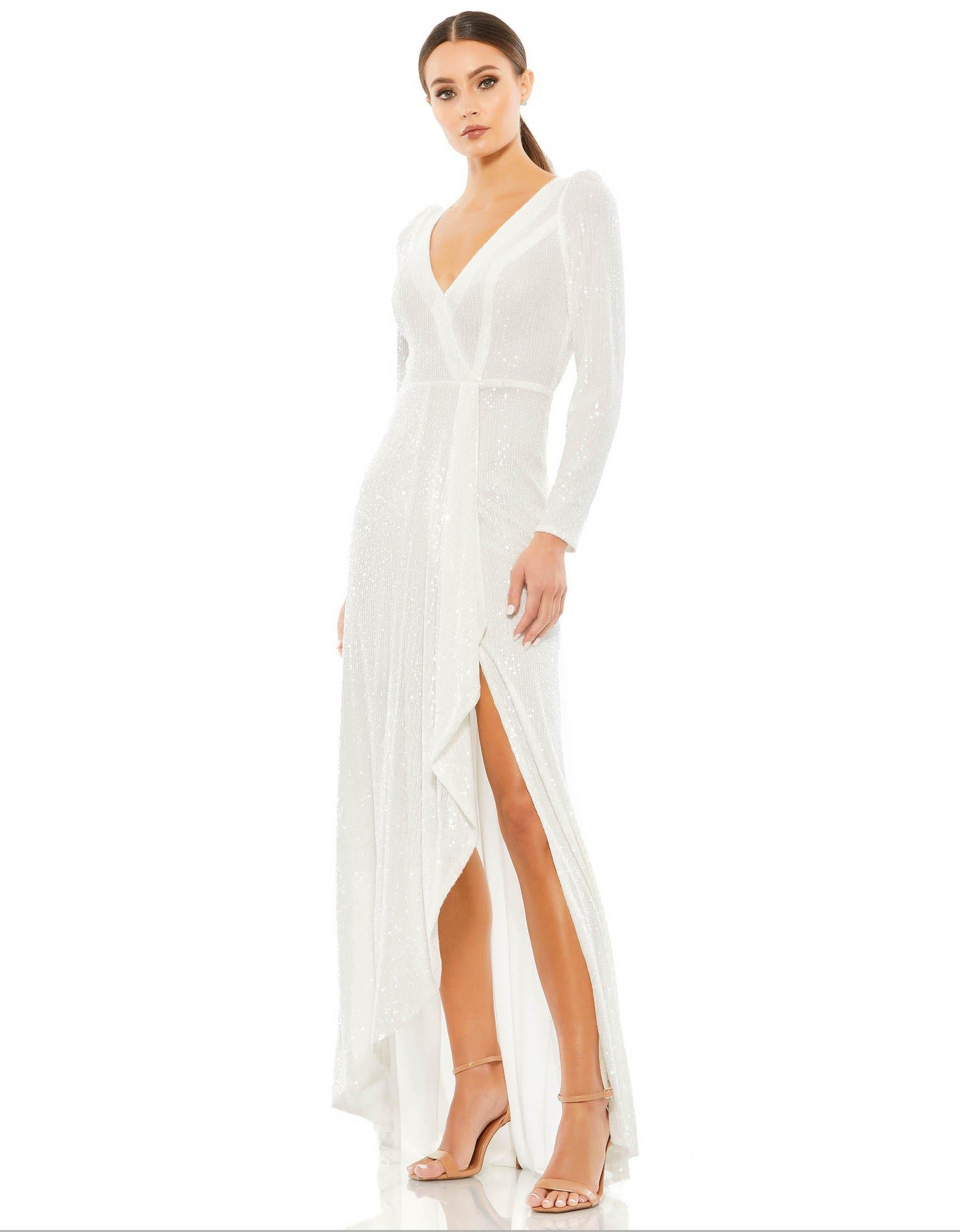Prom Long Sleeve High Low Dress