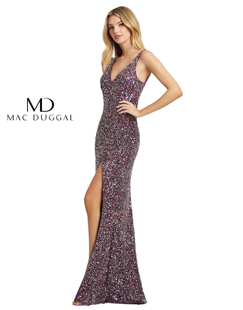 Prom Long Sleeveless High Slit Gown