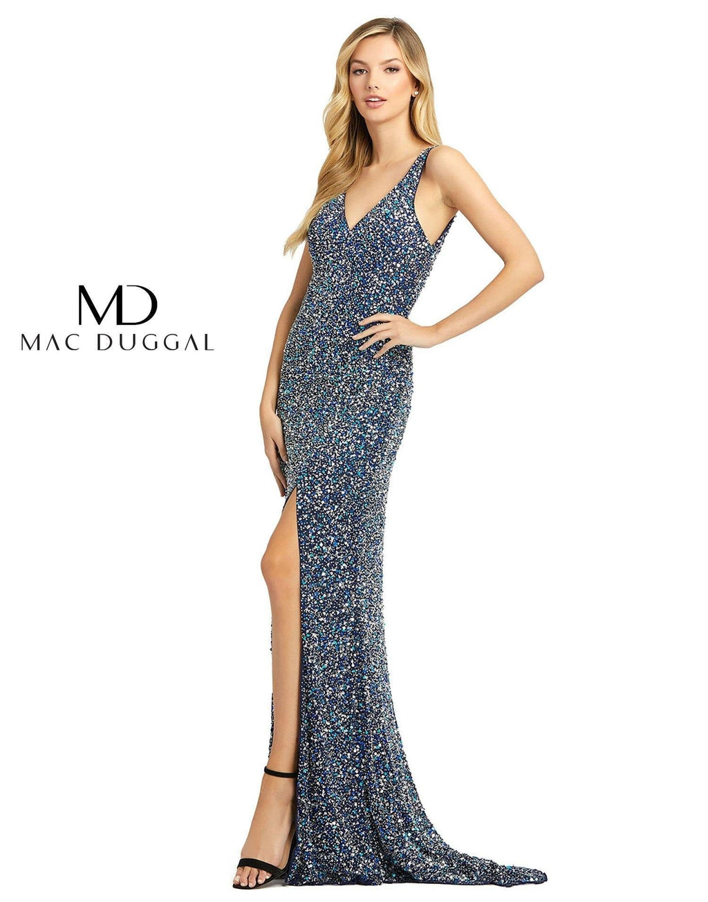 Prom Long Sleeveless High Slit Gown