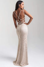 Sequined Deep V-neck Sheath Dress