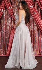 Robe de soirée sans manches en tulle pailleté à décolleté cache-cœur