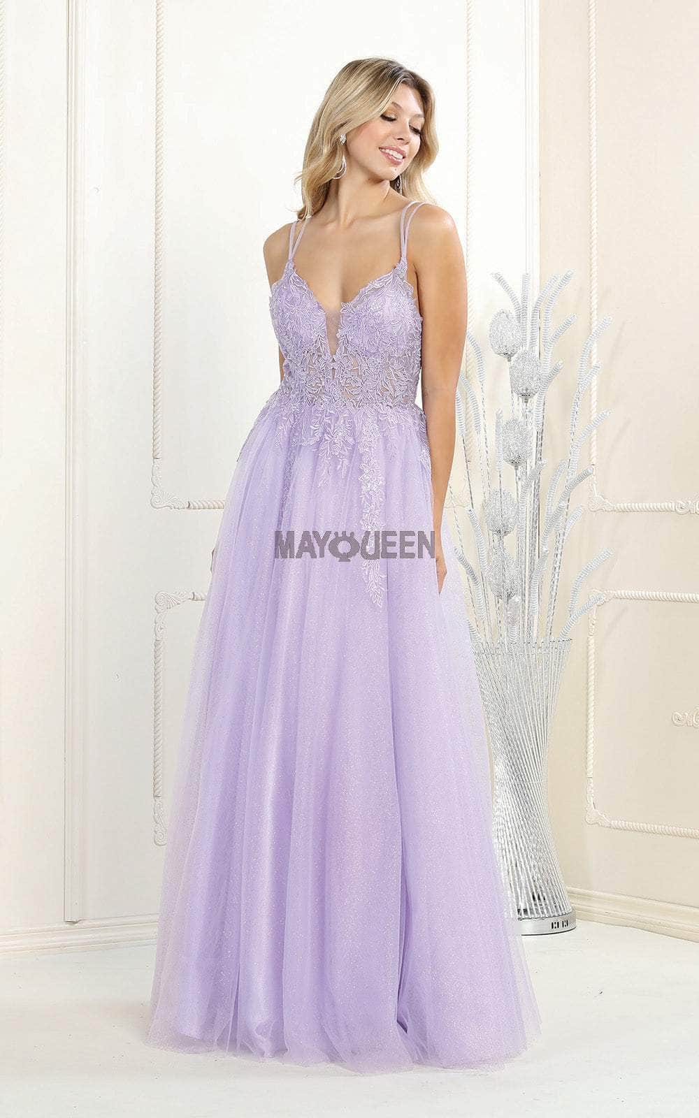 Multicolor Beaded Illusion Gown