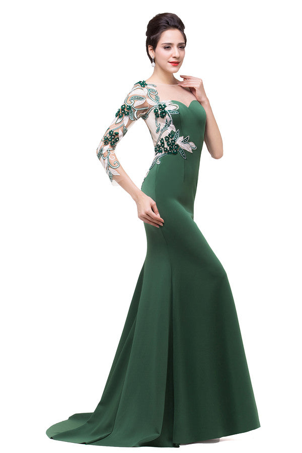 Vestidos de graduación de sirena con escote barco y un solo hombro hasta el suelo