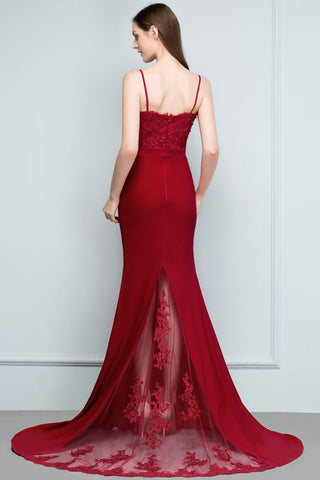 Vestidos de dama de honor estilo sirena, de encaje charmeuse, con tirantes finos, escote corazón, sin mangas y largos hasta el suelo, con cuentas.