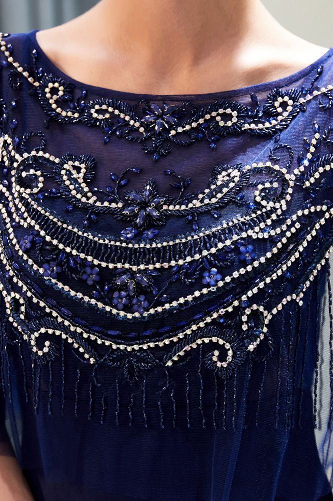 Robe de soirée sirène longue ornée de cristaux