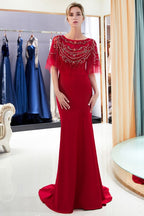 Robe de soirée sirène longue ornée de cristaux