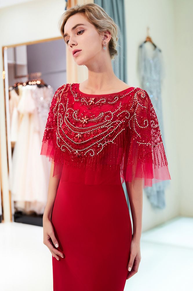 Robe de soirée sirène longue ornée de cristaux