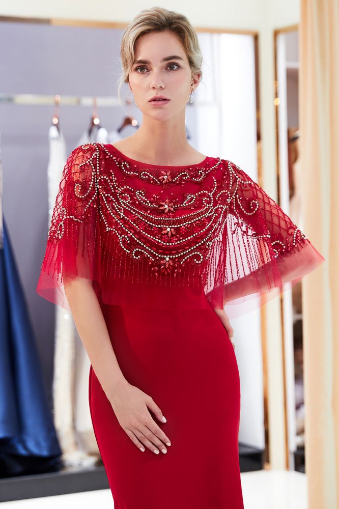 Robe de soirée sirène longue ornée de cristaux