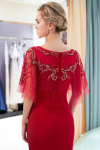Robe de soirée sirène longue ornée de cristaux
