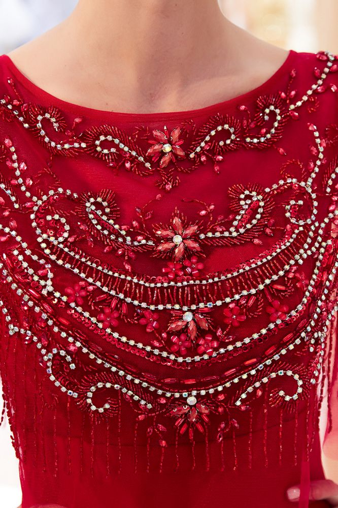 Robe de soirée sirène longue ornée de cristaux