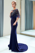 Robe de soirée sirène longue ornée de cristaux
