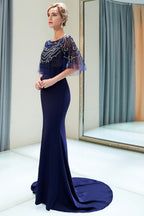 Robe de soirée sirène longue ornée de cristaux