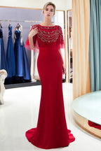 Robe de soirée sirène longue ornée de cristaux