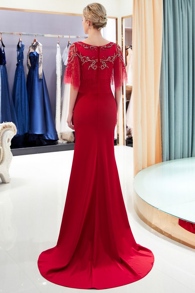 Robe de soirée sirène longue ornée de cristaux