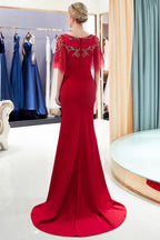 Robe de soirée sirène longue ornée de cristaux
