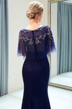 Robe de soirée sirène longue ornée de cristaux
