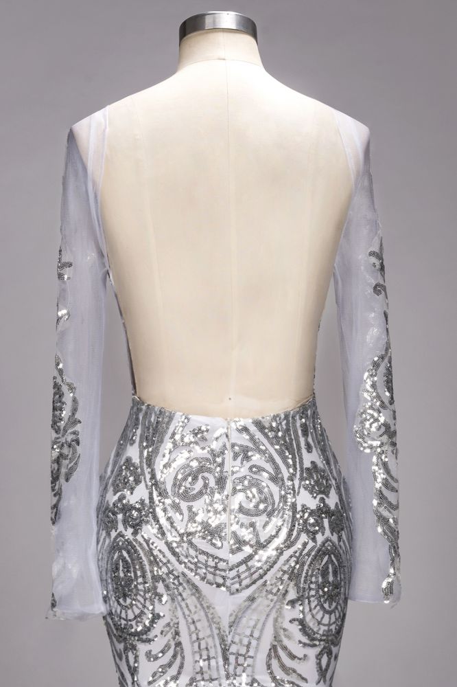 Robes de bal sirène longues à manches longues et motifs à paillettes, grandes tailles en tulle