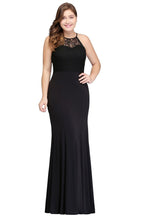 Robe de soirée noire sirène dos nu longue au sol grande taille avec dentelle