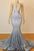 Mermaid Halter Sleeveless Floor-Length Formal Dresses