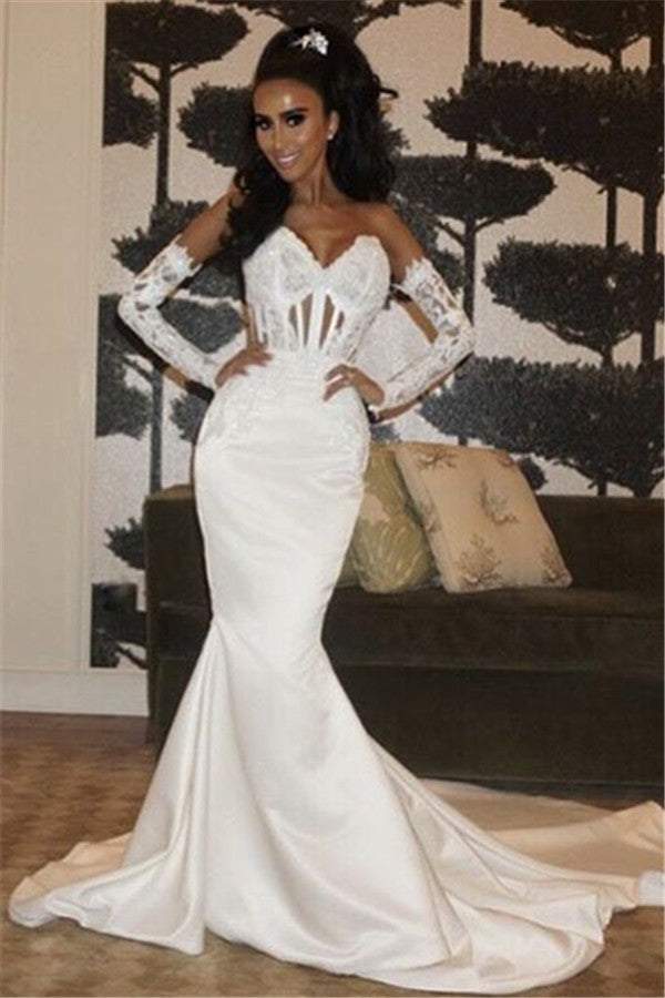 Robe de mariée sirène, nouveauté, décolleté cœur, lacets, vêtements de mariée
