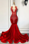 Mermaid Prom Dress with Beadings and Crystals