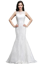 Robes de mariée sirène en dentelle avec traîne et boutons, nouveautés