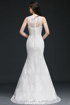 Robes de mariée sirène en dentelle avec traîne et boutons, nouveautés