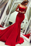 Mermaid Sweetheart Prom Dress Floor Length Chiffon Evening Party Gowns