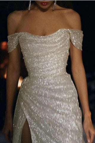 Vestidos de novia corte sirena/trompeta, vestidos brillantes y relucientes para la fiesta de bodas