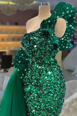 Robe de bal sirène en dentelle à sequins sans manches, longue, sans manches, avec nœud papillon et traîne sur le côté