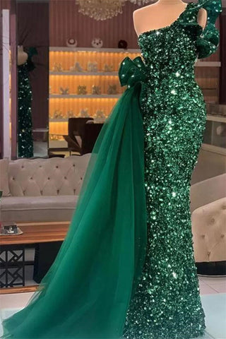 Robe de bal sirène en dentelle à sequins sans manches, longue, sans manches, avec nœud papillon et traîne sur le côté