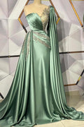 Mermaidal Long Appliques Lace With Shawl Prom Dresses