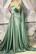 Mermaidal Long Appliques Lace With Shawl Prom Dresses